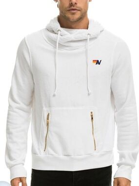 Aviator Nation White Ninja Pullover Hoodie Sz XL Unisex
